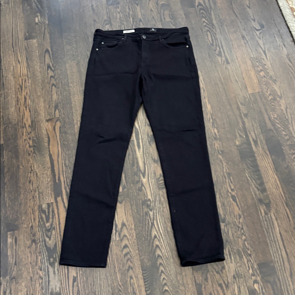 Ag Adriano Goldschmmied Slim Straight Black Jeans